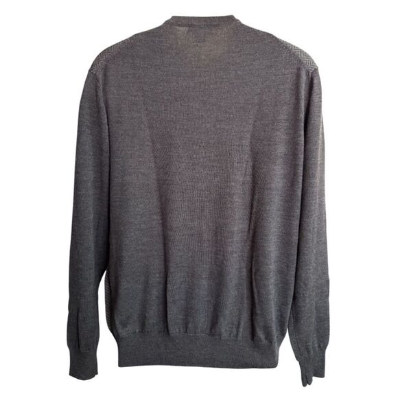 Linea Rosso Signature Gray Herringbone Pull Over Sweater Size L - Picture 4 of 10